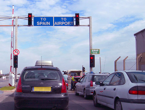 Road closed at Gibraltar Airport runway during aircraft operations